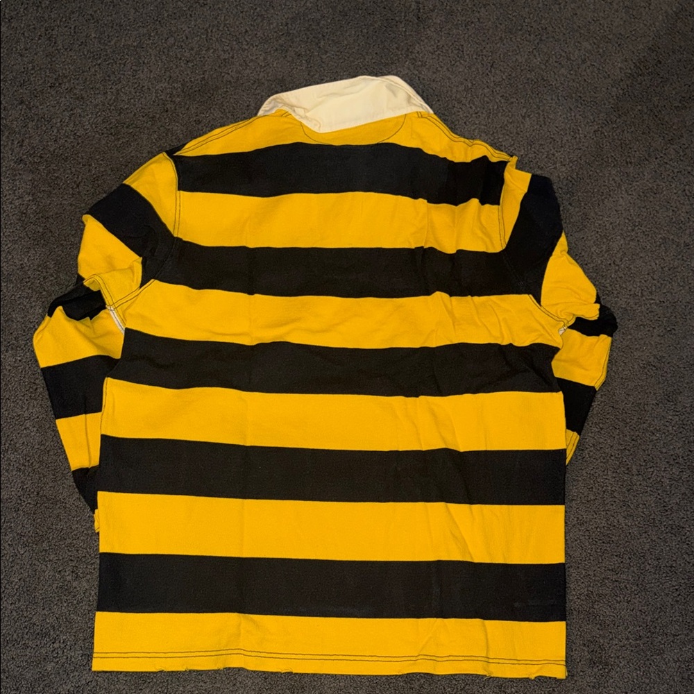 Ralph Lauren Navy and Yellow Striped Shirt - Picture 3 of 3
